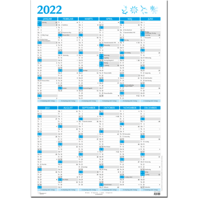 Kæmpekalender højformat 2022, blå