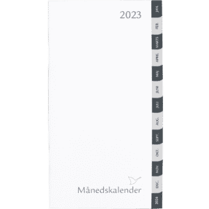 Månedskalender 2023 grå/grå faner, refill - 232000