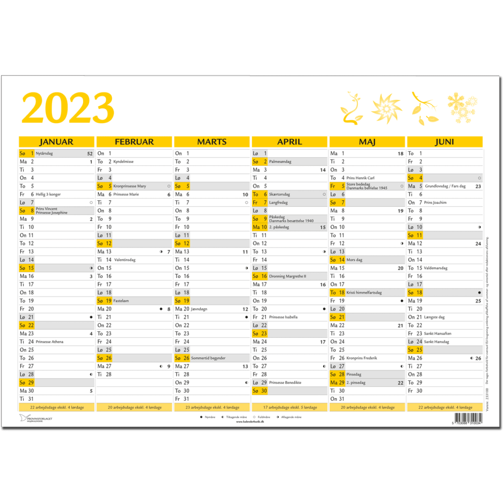 Kalender 2023 Til Print Danmark Michel Zbinden Da