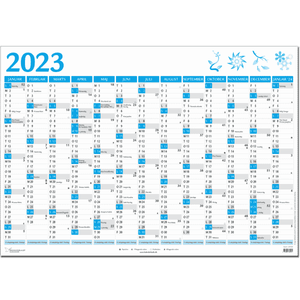 Kæmpekalender 2023 + januar 2024, blå - 233325