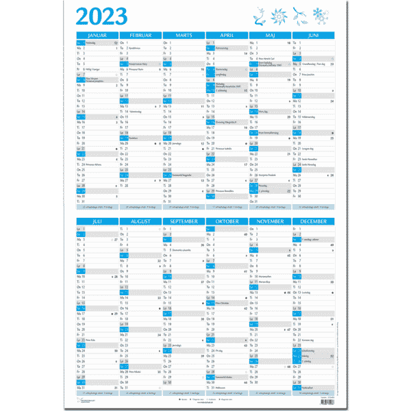 Kæmpekalender højformat 2023, blå - 233450