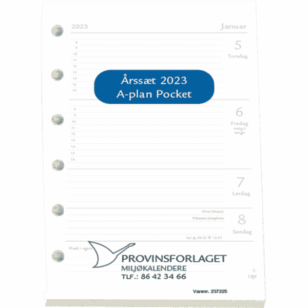Refill A-plan pocket 2023 årssæt - 237225