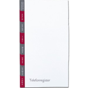 Telefonregister 16 sider, rød/grå - 241325