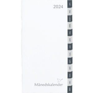 Månedskalender 2024 grå/grå faner, refill - 242000