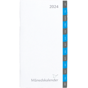 Månedskalender 2024 blå/grå faner, refill - 242200