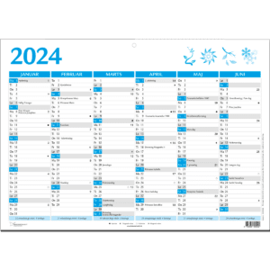 A5-vægkalender Blå 2024 - 243000