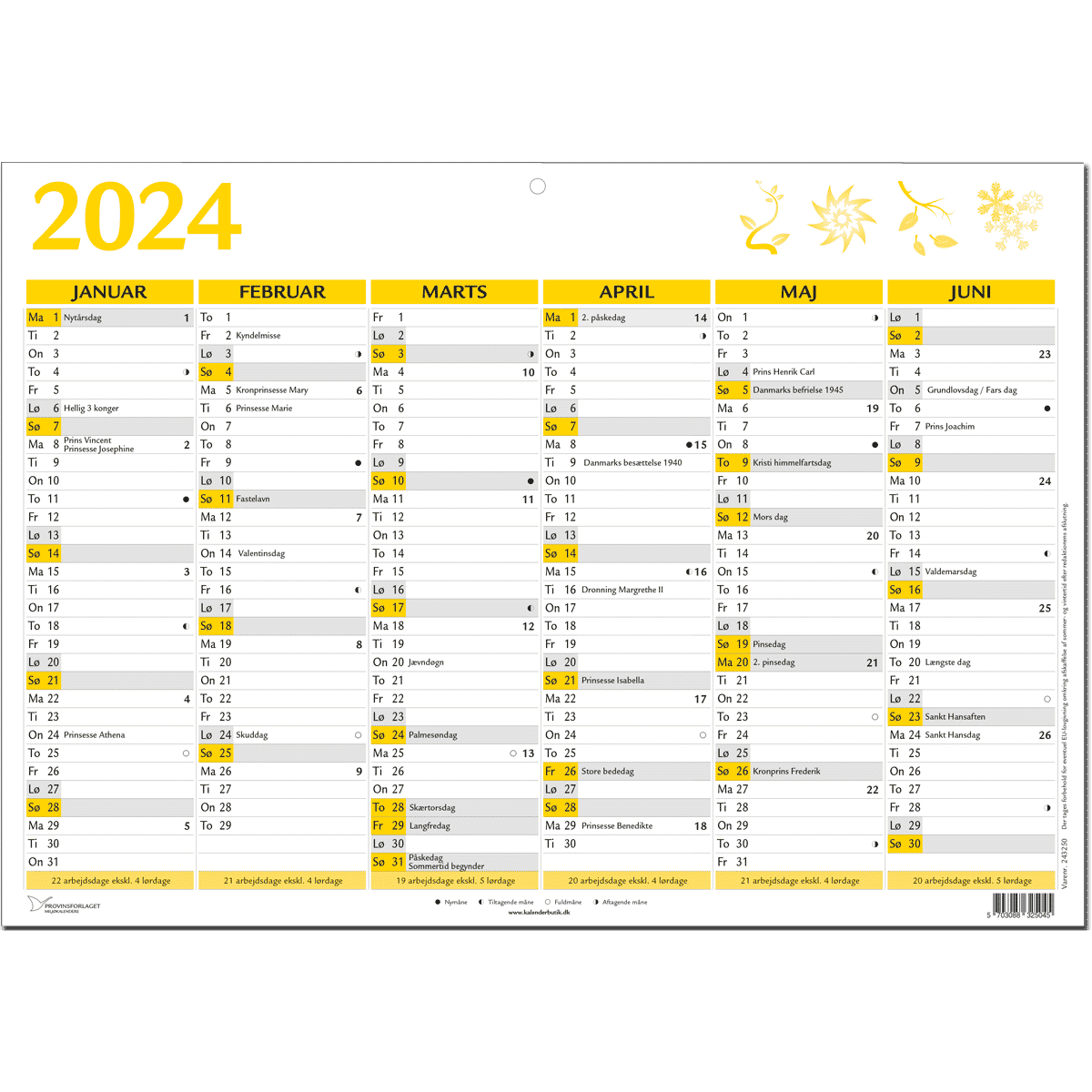 Vægkalender 2024 Kalenderbutik