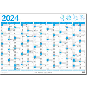 Kæmpekalender 2024 + januar 2025, blå - 243325