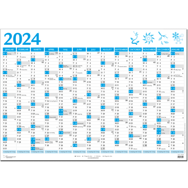 Kæmpekalender 2024 + januar 2025, blå - 243325