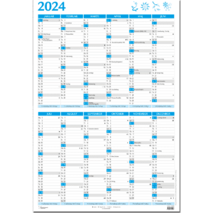 Kæmpekalender højformat 2024, blå - 243450