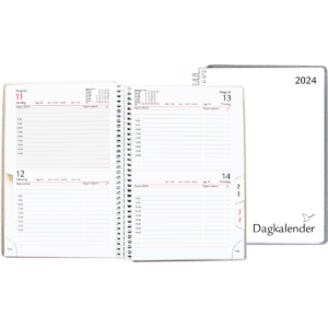 Dagkalender 2 dage pr. side 2024, hvid - 244566 2