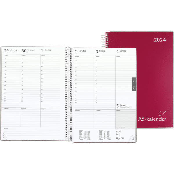 A5-kalender 2024, rød - 244956 0