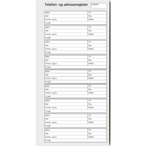 Telefonadresseregister til part-timer - 249451