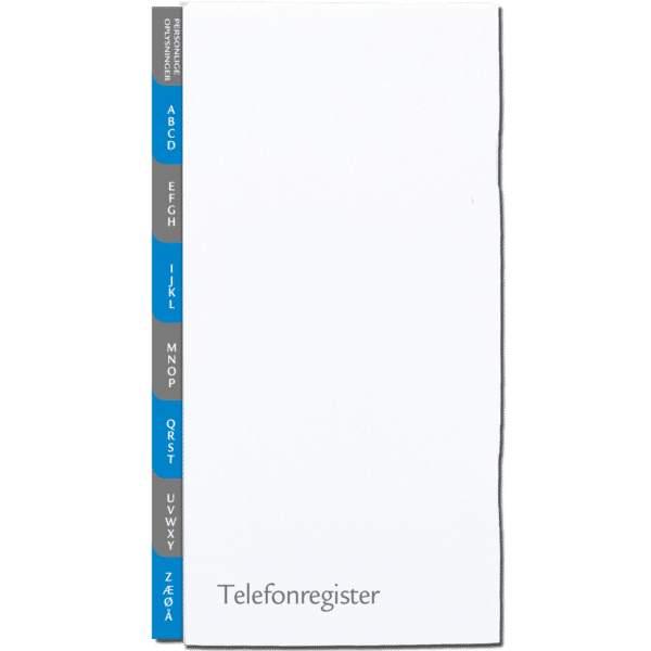 Telefonregister 16 sider, blå/grå - 251350