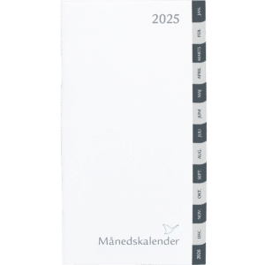 Månedskalender 2025 grå/grå faner, refill - 252000