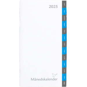 Månedskalender 2025 blå/grå faner, refill - 252200