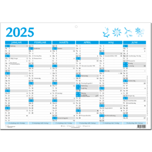 A3 vægkalender 2025, blå - 253225