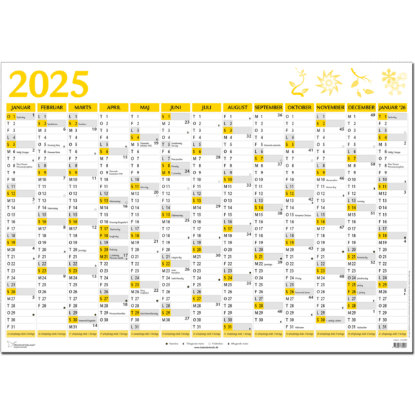 Kæmpekalender 2025 + januar 2026, gul - 253300 1