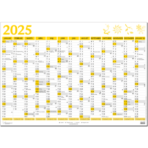 Kæmpekalender 2025 + januar 2026, gul - 253300