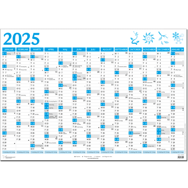 Kæmpekalender 2025 + januar 2026, blå - 253325