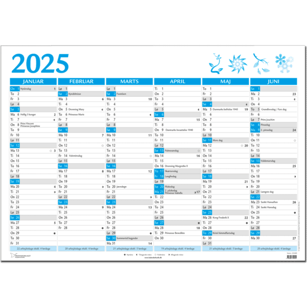 Kæmpekalender 2025, blå - 253400