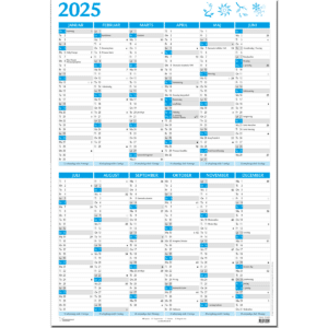 Kæmpekalender højformat 2025, blå - 253450