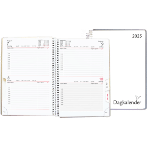 Dagkalender 2 dage pr. side 2025, hvid - 254566 2