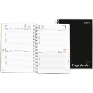 Dagkalender 2 dage pr. side 2025, sort - 254566 3