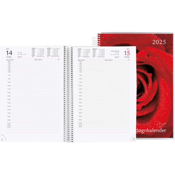 Time/døgnkalender 2025, rose - 254806 2 1 a