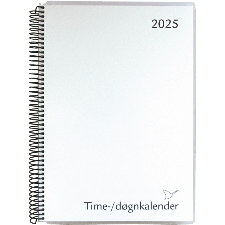 Time/døgnkalender 2025, hvid  Kalenderbutik
