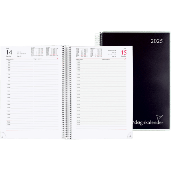 Time/døgnkalender 2025, sort - 254806 3 a