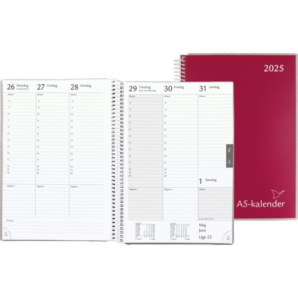 A5-kalender 2025, rød - 254956 0