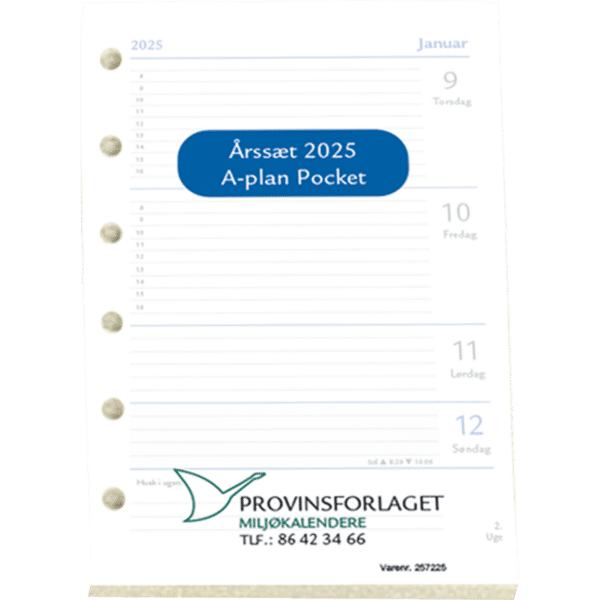 Refill A-plan pocket 2025 årssæt - 257225