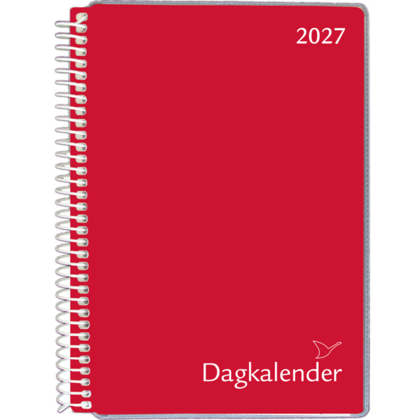 Dagkalender 2027, rød | Kalenderbutik