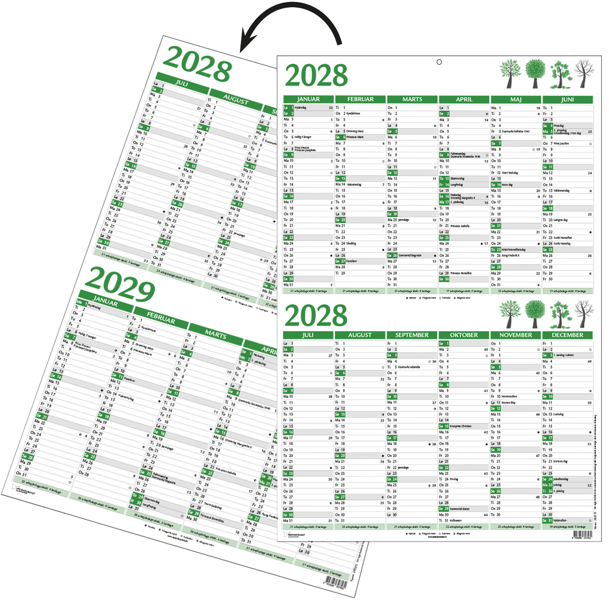 Dobbelt A3 vægkalender 2028/29 1 Dobbelt A3 vægkalender 2028/29