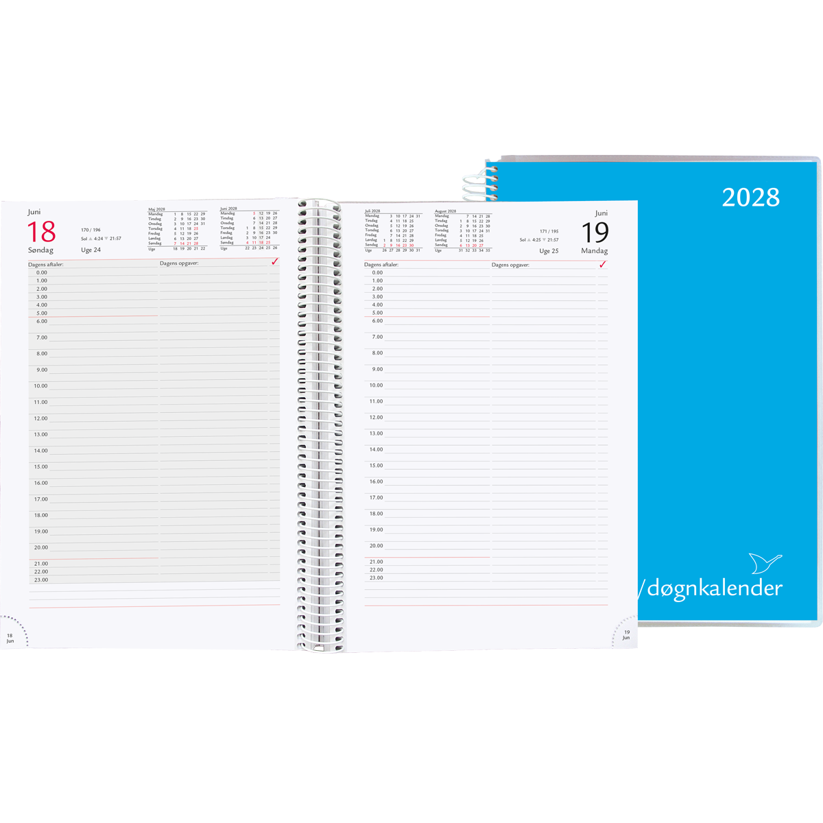 Time/døgnkalender 2028, blå 2 Time/døgnkalender 2028, blå - Image 2