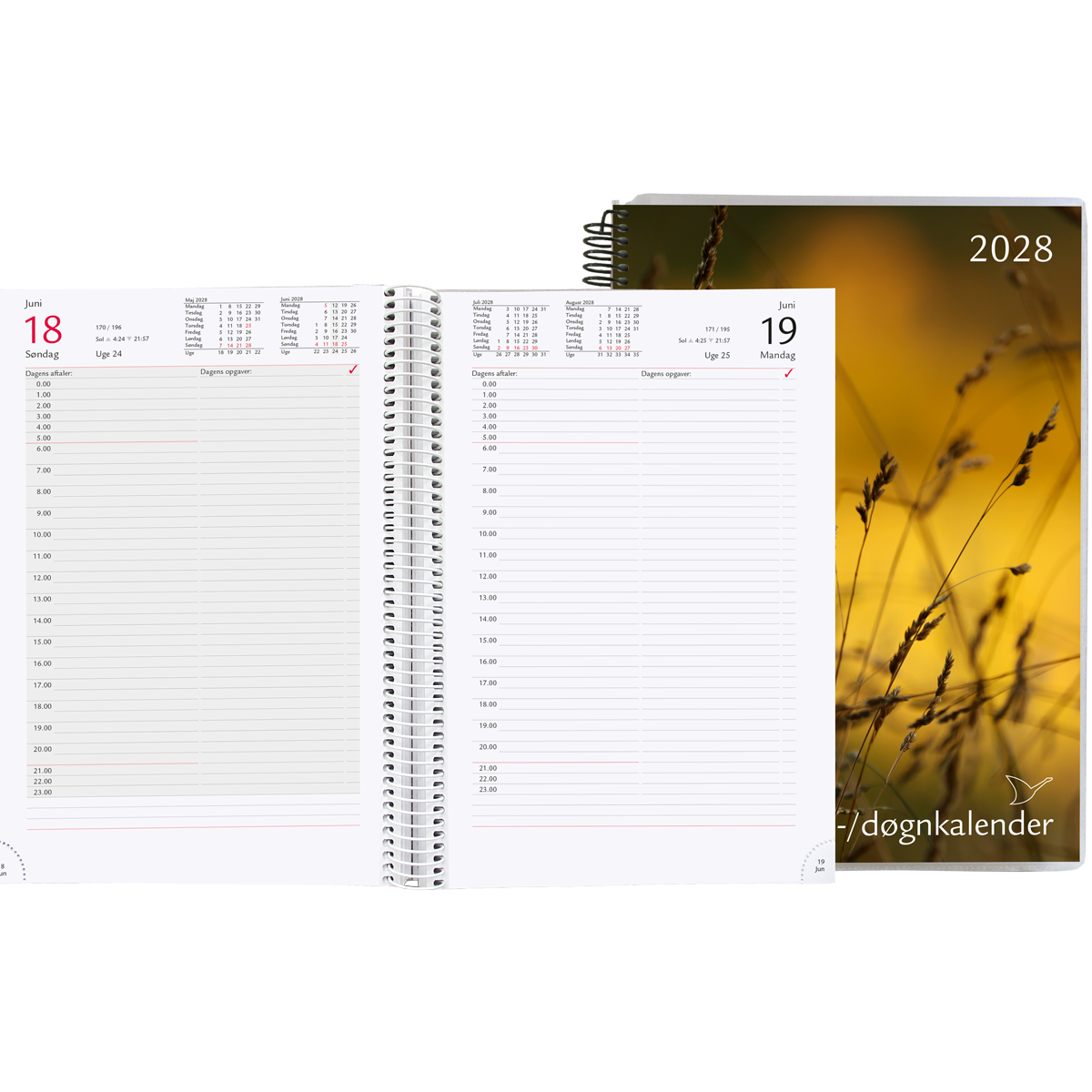 Time/døgnkalender 2028, græs 2 Time/døgnkalender 2028, græs - Image 2