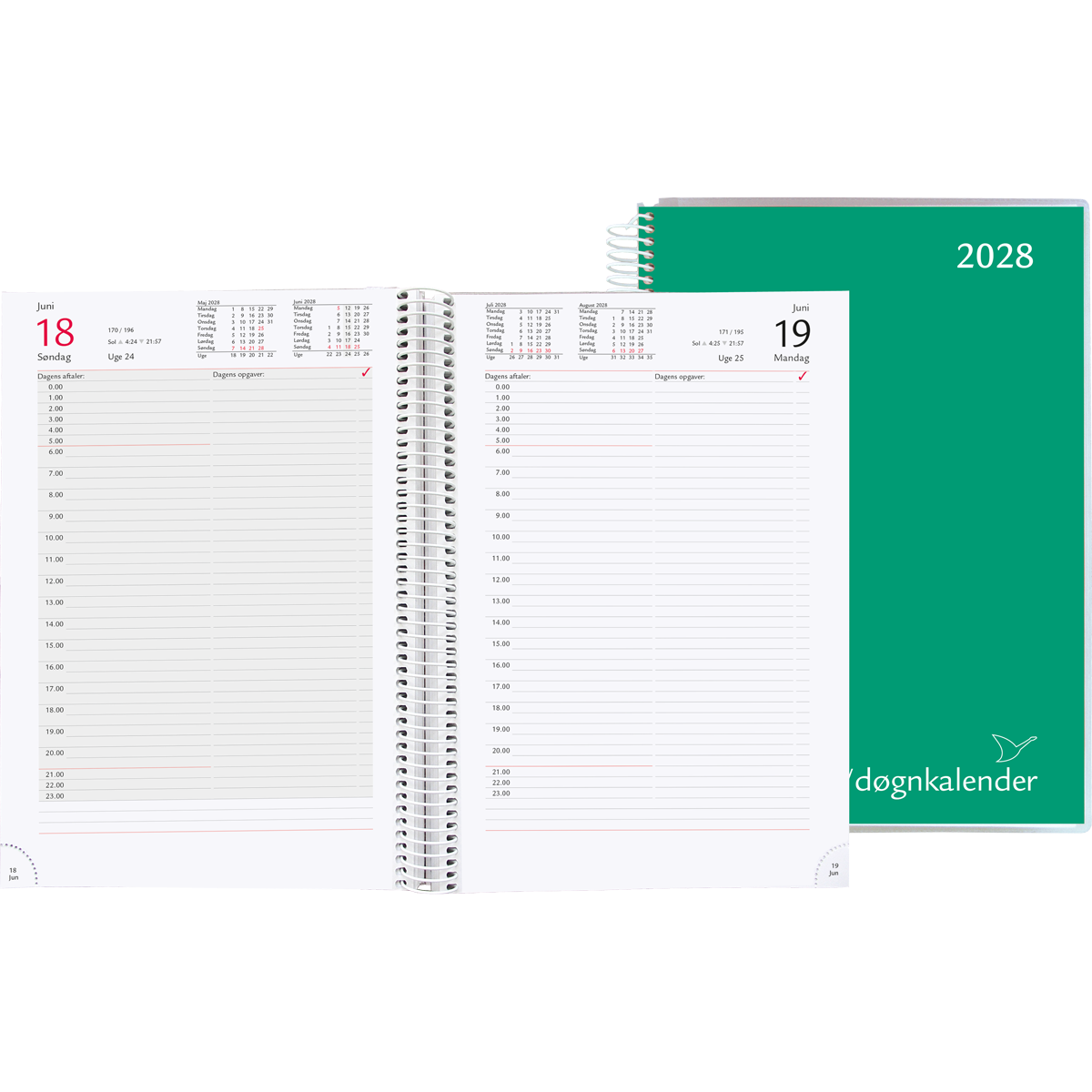 Time/døgnkalender 2028, grøn 2 Time/døgnkalender 2028, grøn - Image 2